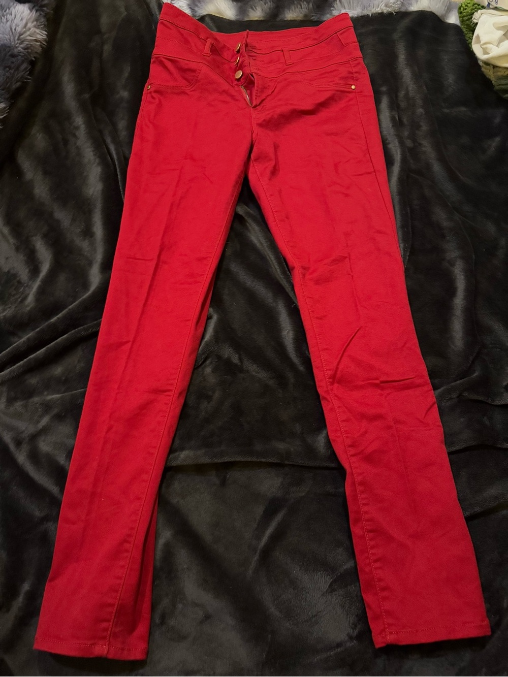 Red refuge skinny jeans